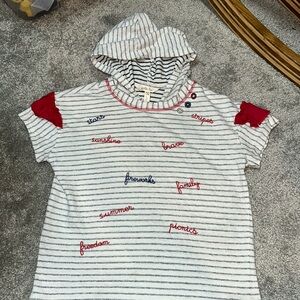 Matilda Jane Striped Hoodie with Red Accents